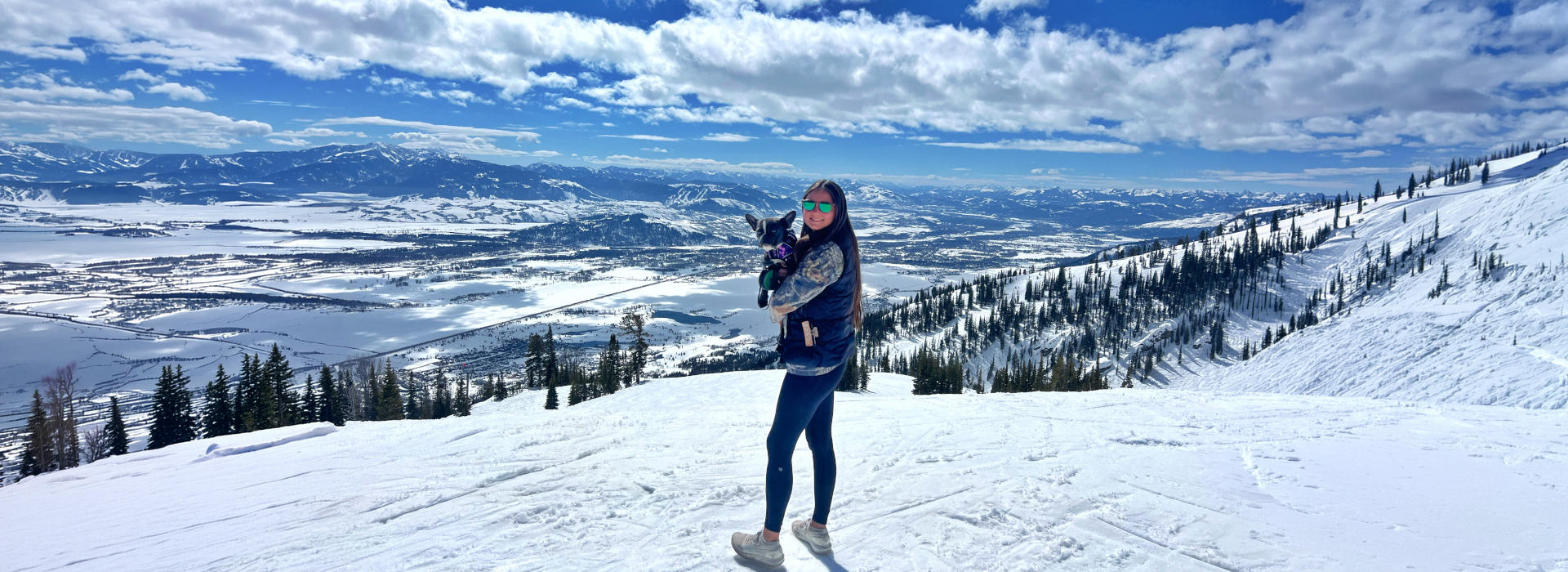 Sabrina on a hill in Idaho during with winter.