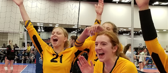 Team celebrating together